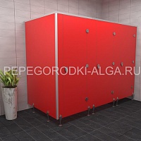 Фотография Сантехнические туалетные перегородки из HPL пластика 3 кабины (каркас профиль)